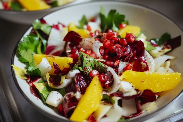 Food at an event, salat, close-up 